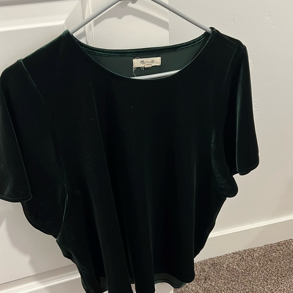 Madewell dark green velvet top size L